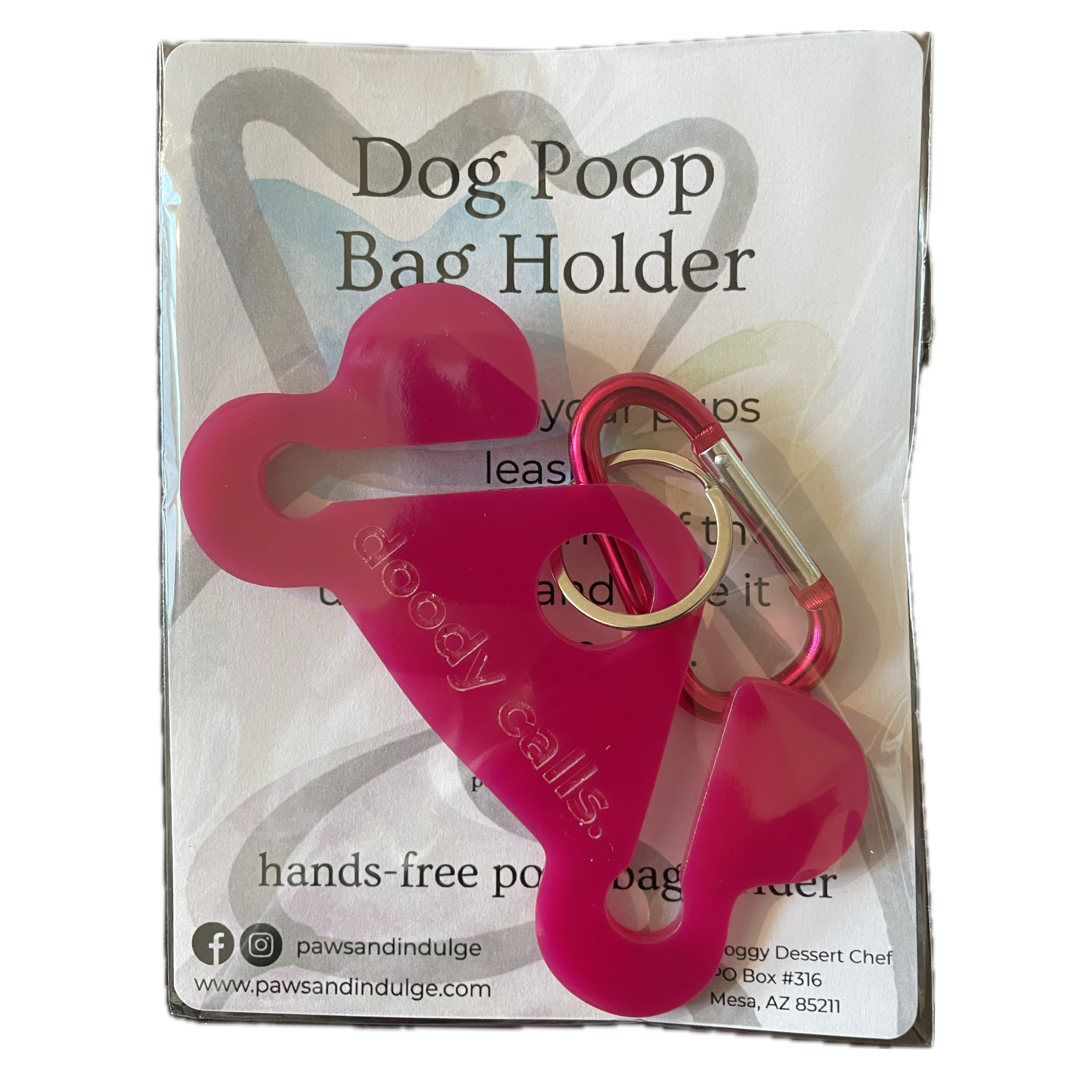 Doody Calls Dog Poop Bag Holder | Hands-Free Dog Waste Bag Holder | Funny Dog Leash Accessory | Acrylic Poop Bag Carrier