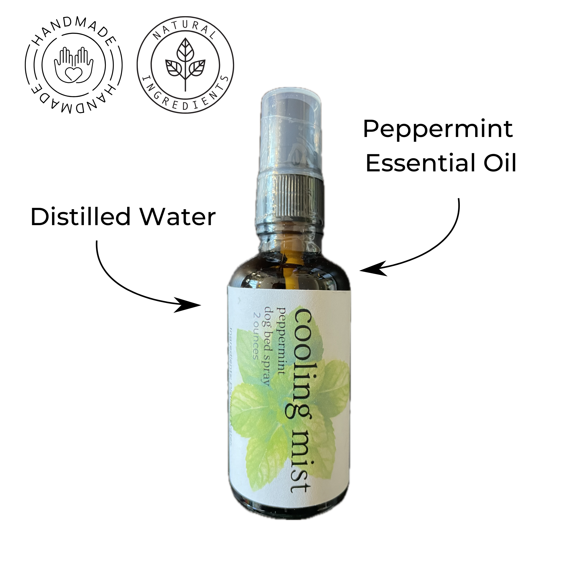 Cooling Dog Bed Mist | Peppermint Refreshing Spray for Dogs | Natural Spa Mist
