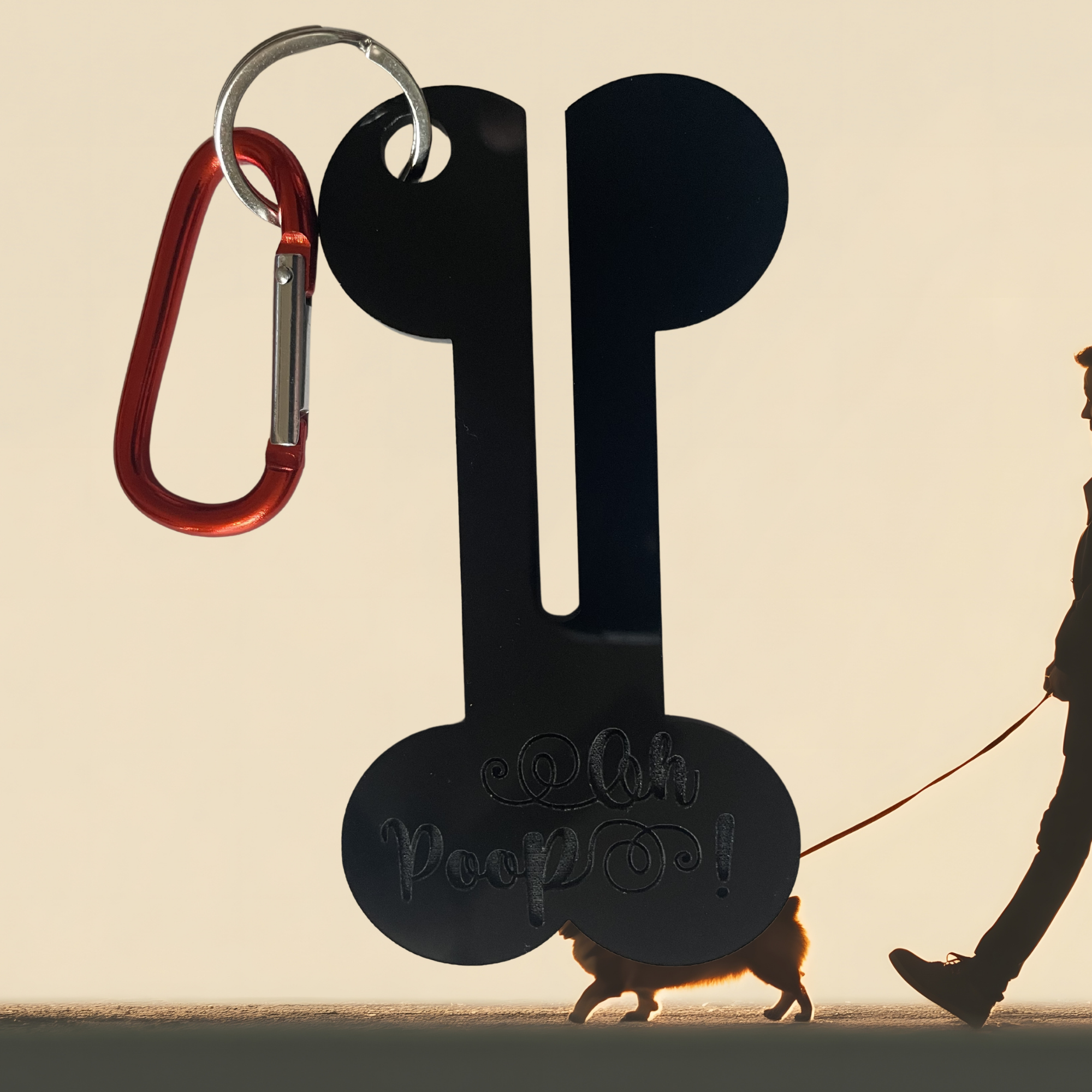 Oh Poop! Dog Poop Bag Holder | Funny Dog Waste Bag Dispenser | Bone-Shaped Leash Accessory | Durable Acrylic Poop Bag Holder