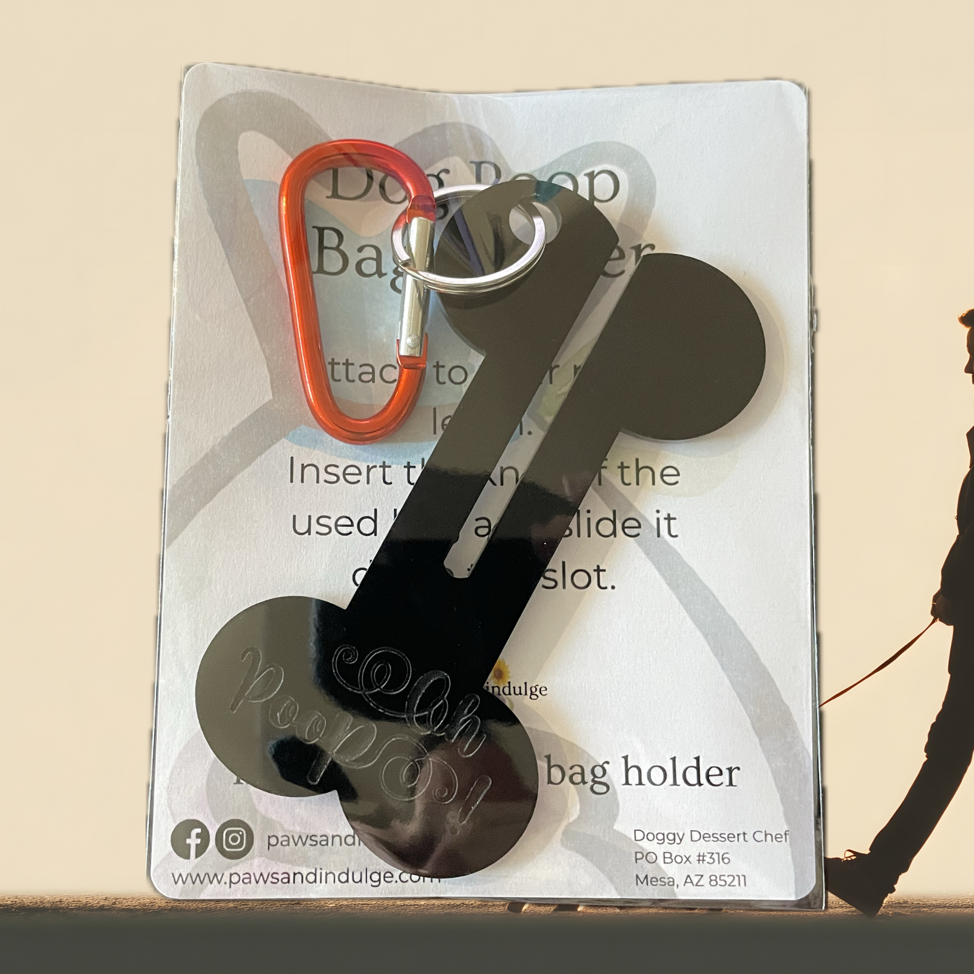 Oh Poop! Dog Poop Bag Holder | Funny Dog Waste Bag Dispenser | Bone-Shaped Leash Accessory | Durable Acrylic Poop Bag Holder