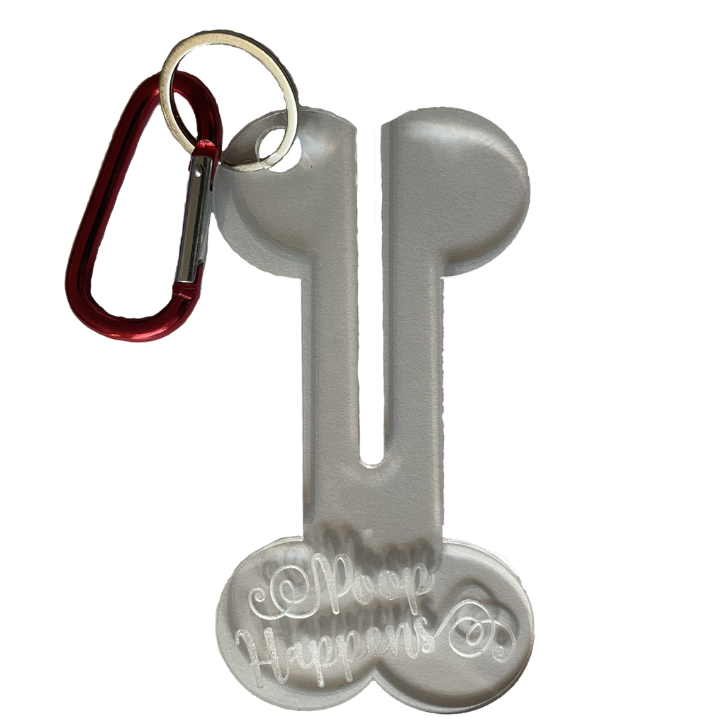 Poop Happens Dog Poop Bag Holder | Hands-Free Dog Waste Bag Holder | Funny Dog Leash Accessory | Acrylic Poop Bag Carrier