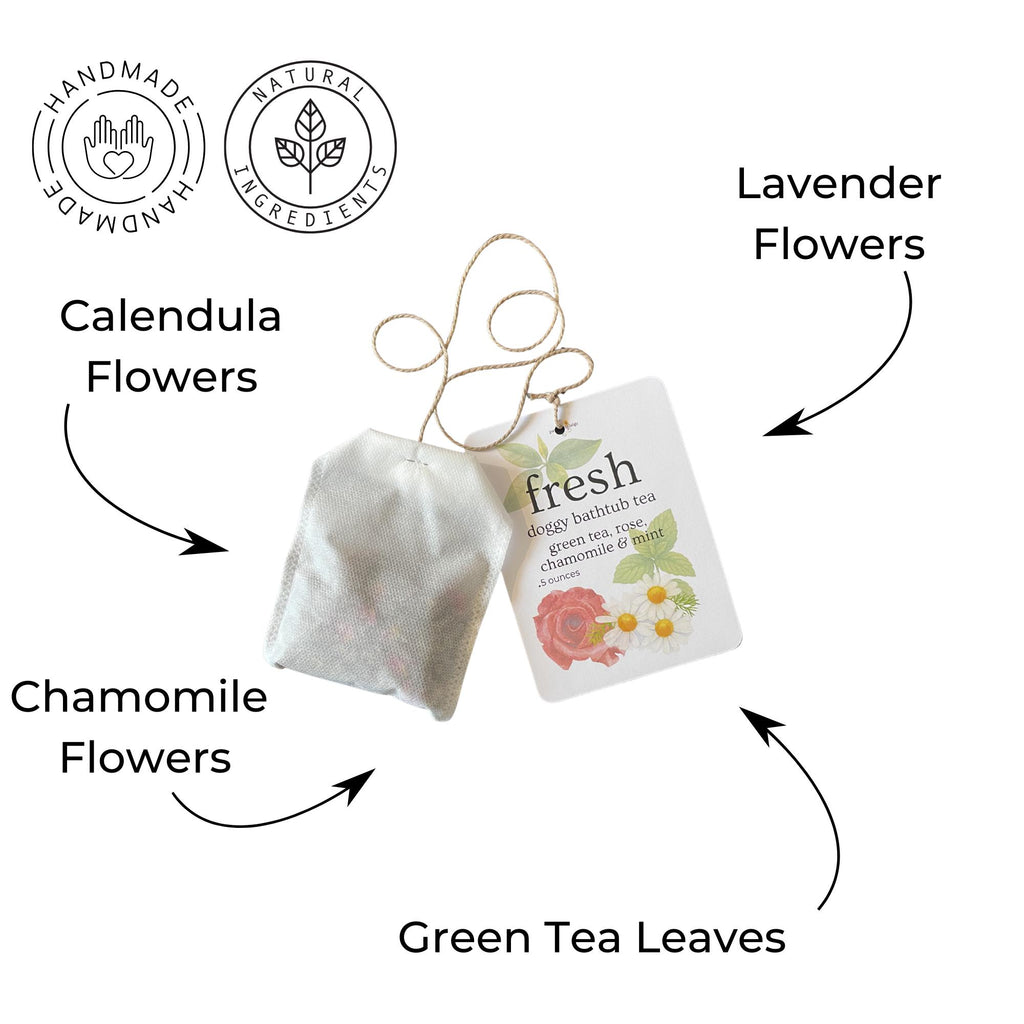 Botanical Dog Bath Tea | Rose, Chamomile & Mint