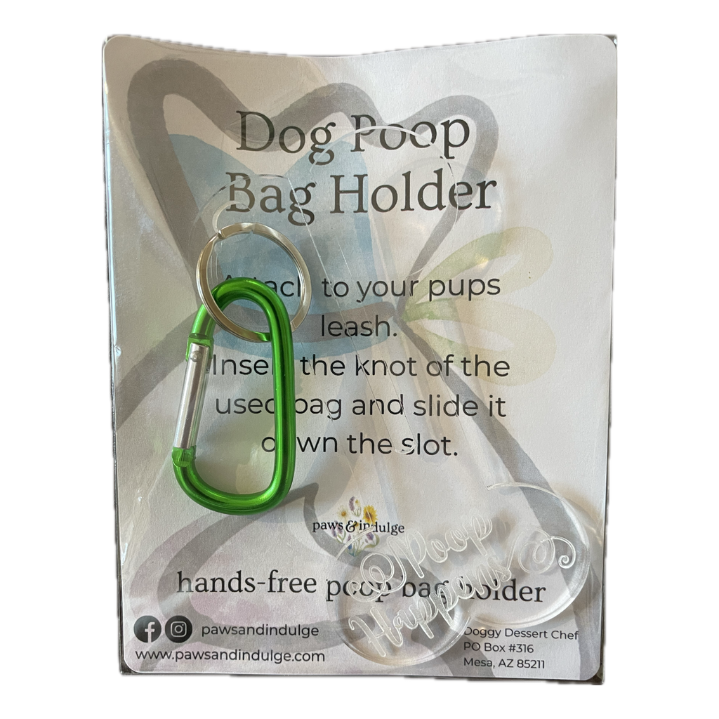 Poop Happens Dog Poop Bag Holder | Hands-Free Dog Waste Bag Holder | Funny Dog Leash Accessory | Acrylic Poop Bag Carrier