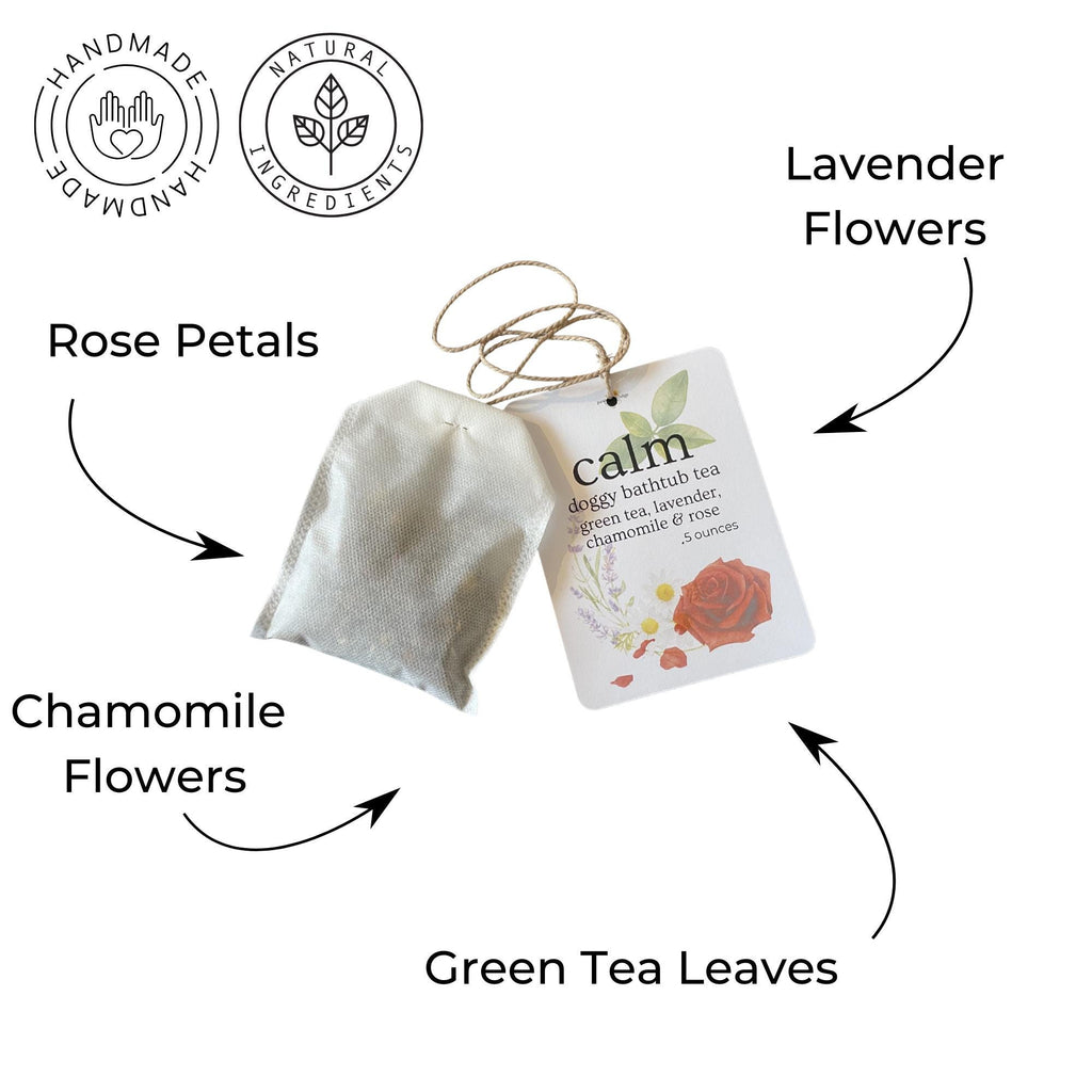 Calm Dog Tub Tea | Lavender, Chamomile, Rose Petal Bath Soak