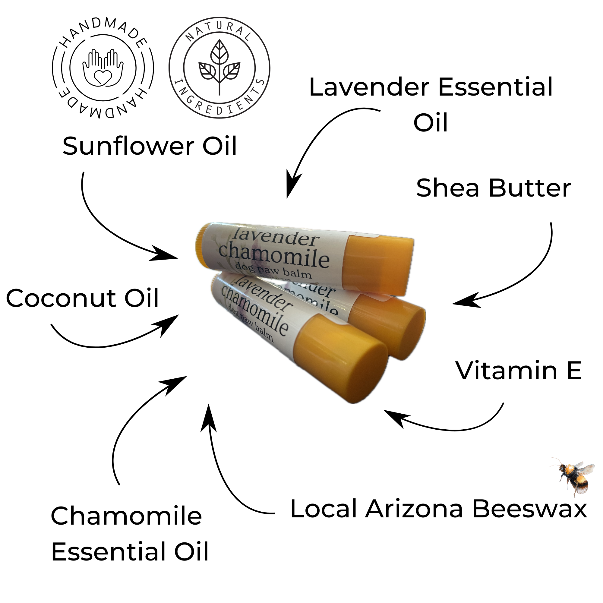 Lavender Chamomile Dog Paw Balm: Beeswax Soother