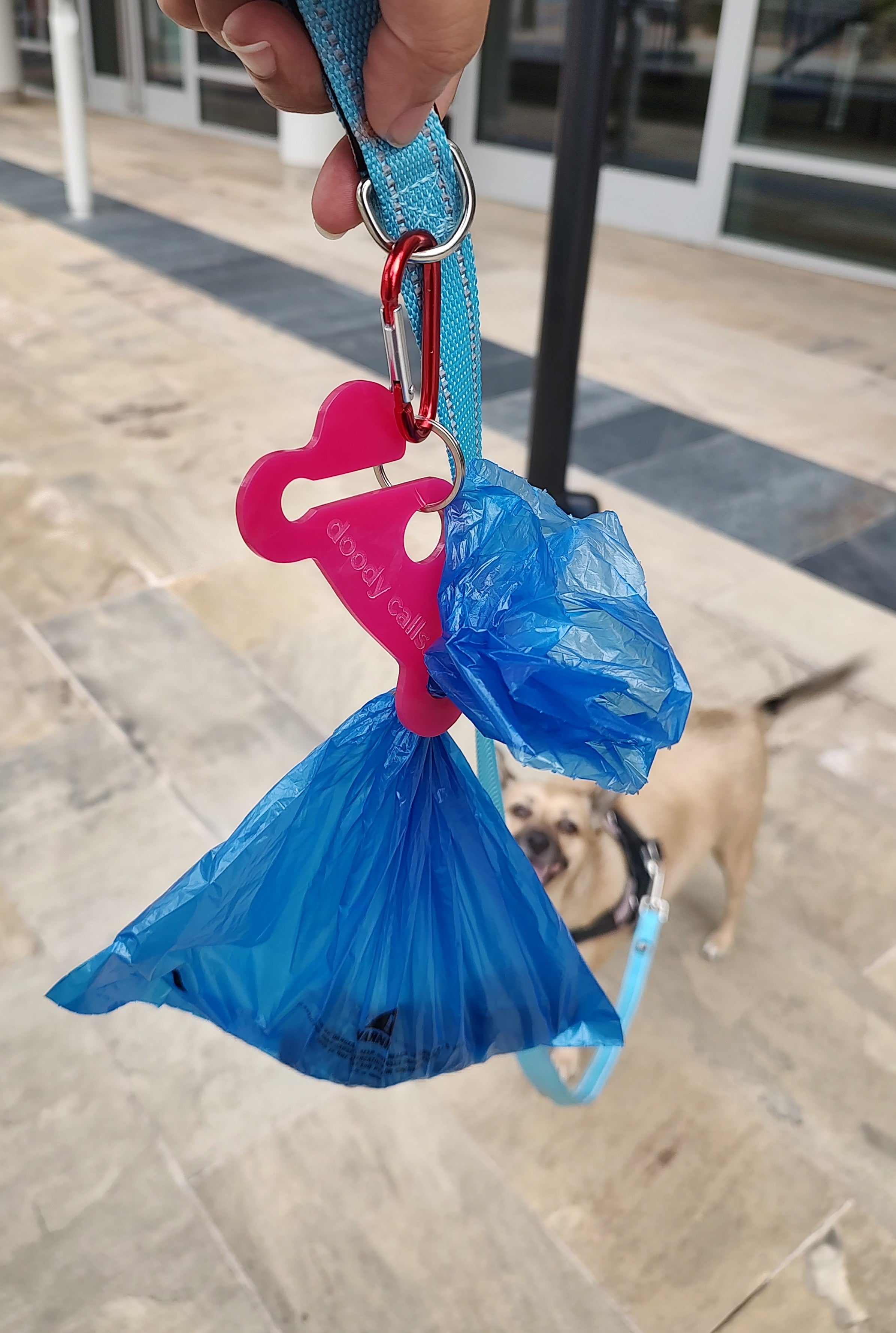 Doody Calls Dog Poop Bag Holder | Hands-Free Dog Waste Bag Holder | Funny Dog Leash Accessory | Acrylic Poop Bag Carrier