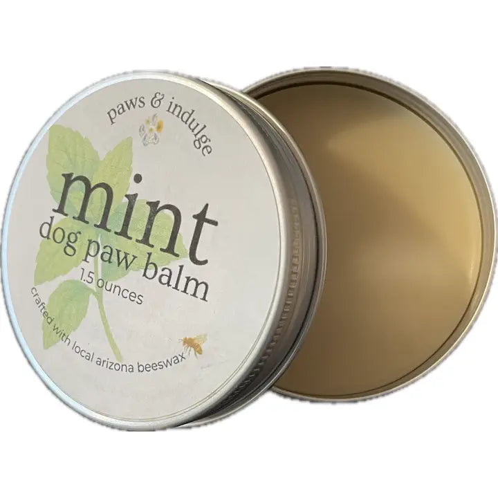 Mint Dog Paw Balm: Handcrafted with Beeswax & Vitamin E (1.5 oz. tin)