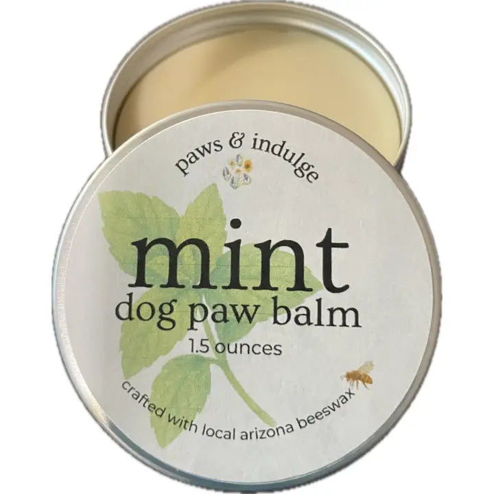 Mint Dog Paw Balm: Handcrafted with Beeswax & Vitamin E (1.5 oz. tin)