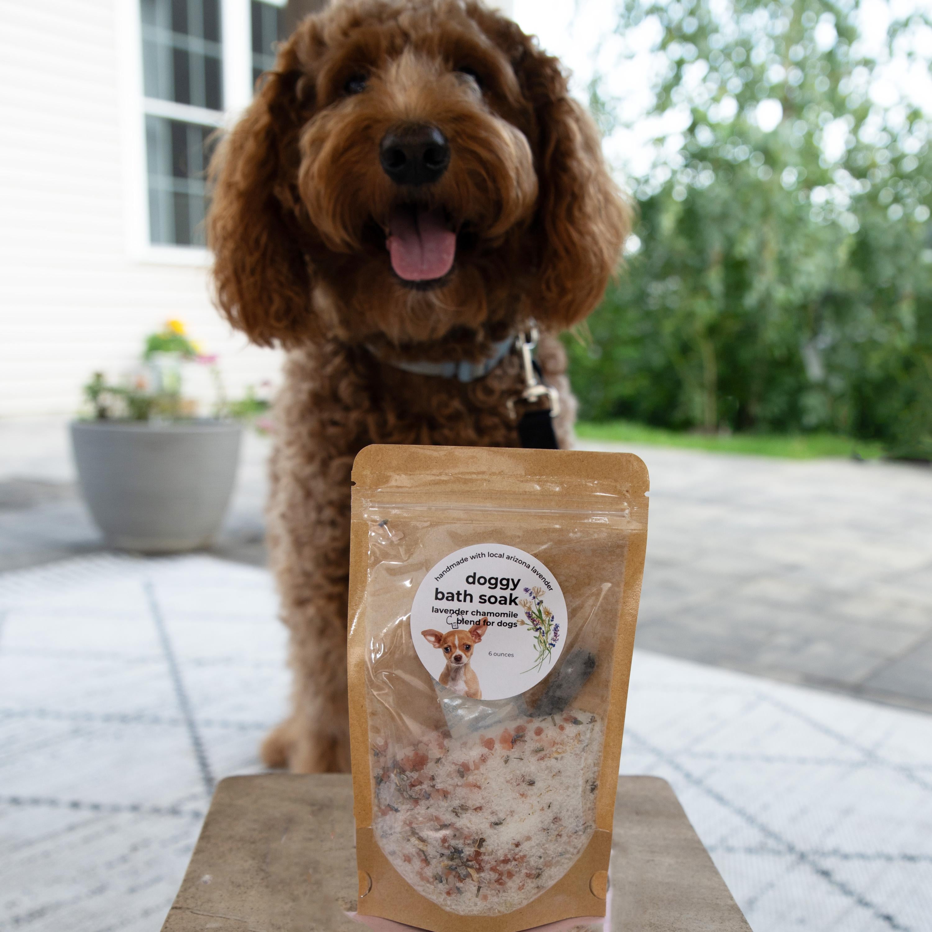 Lavender Chamomile Dog Bath Soak: Calming Aromatherapy Spa Treatment (6 ounces)