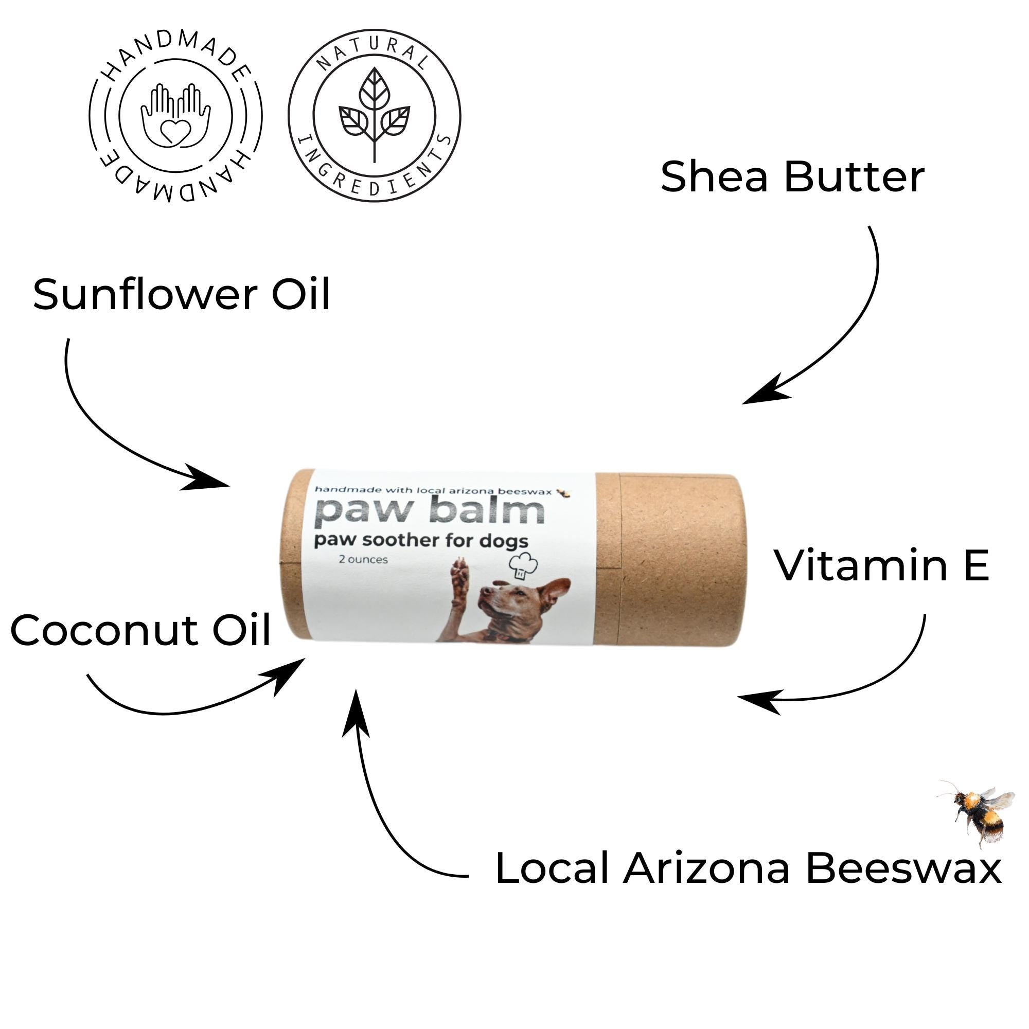 Unscented Beeswax Dog Paw Balm: All-Natural Sensitive Paw Care (2 oz)