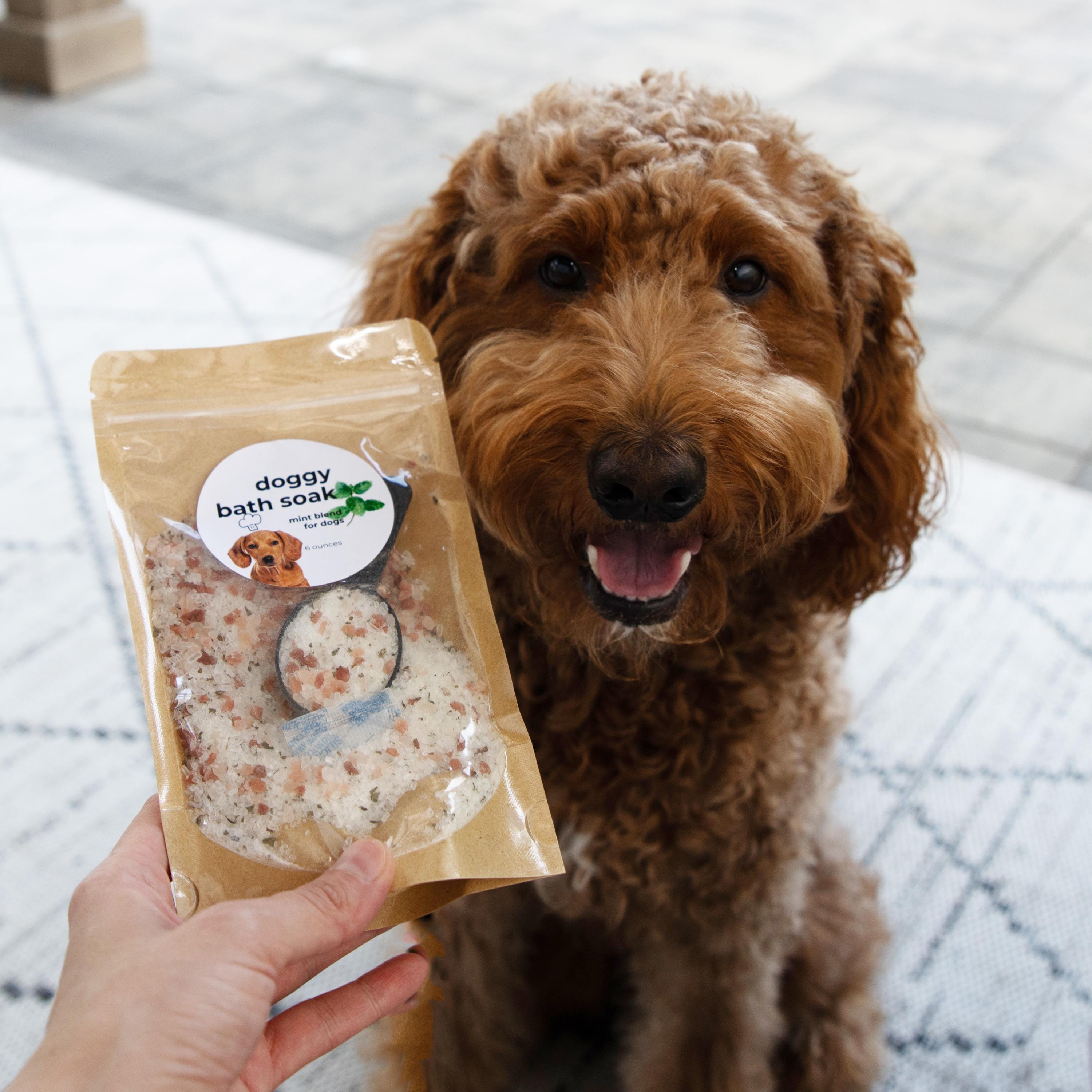 Refreshing Mint Dog Bath Soaking Salts | Cooling & Cleansing Spa Treatment for Dogs | 6 ounces