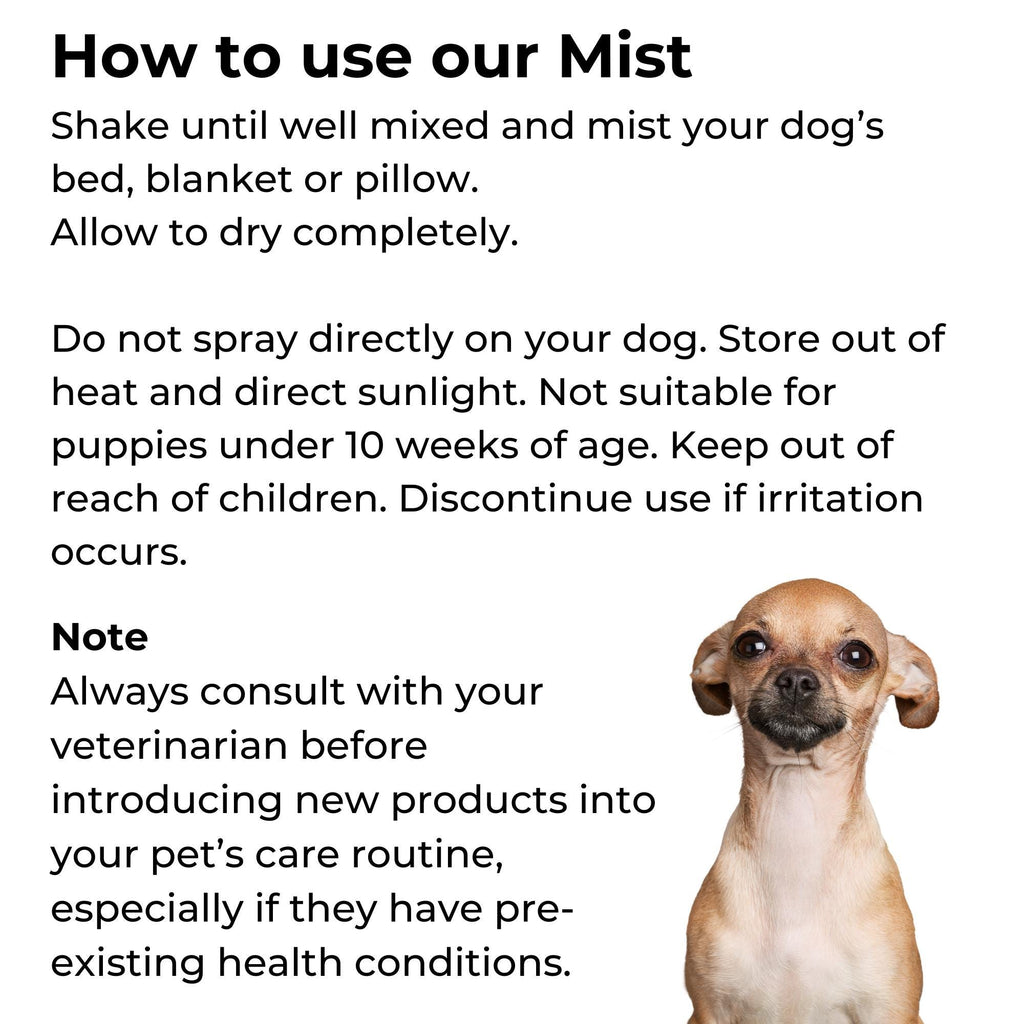 Lavender Chamomile Dog Calming Mist | Relaxation Bedtime Spray | Spa Care for Dogs