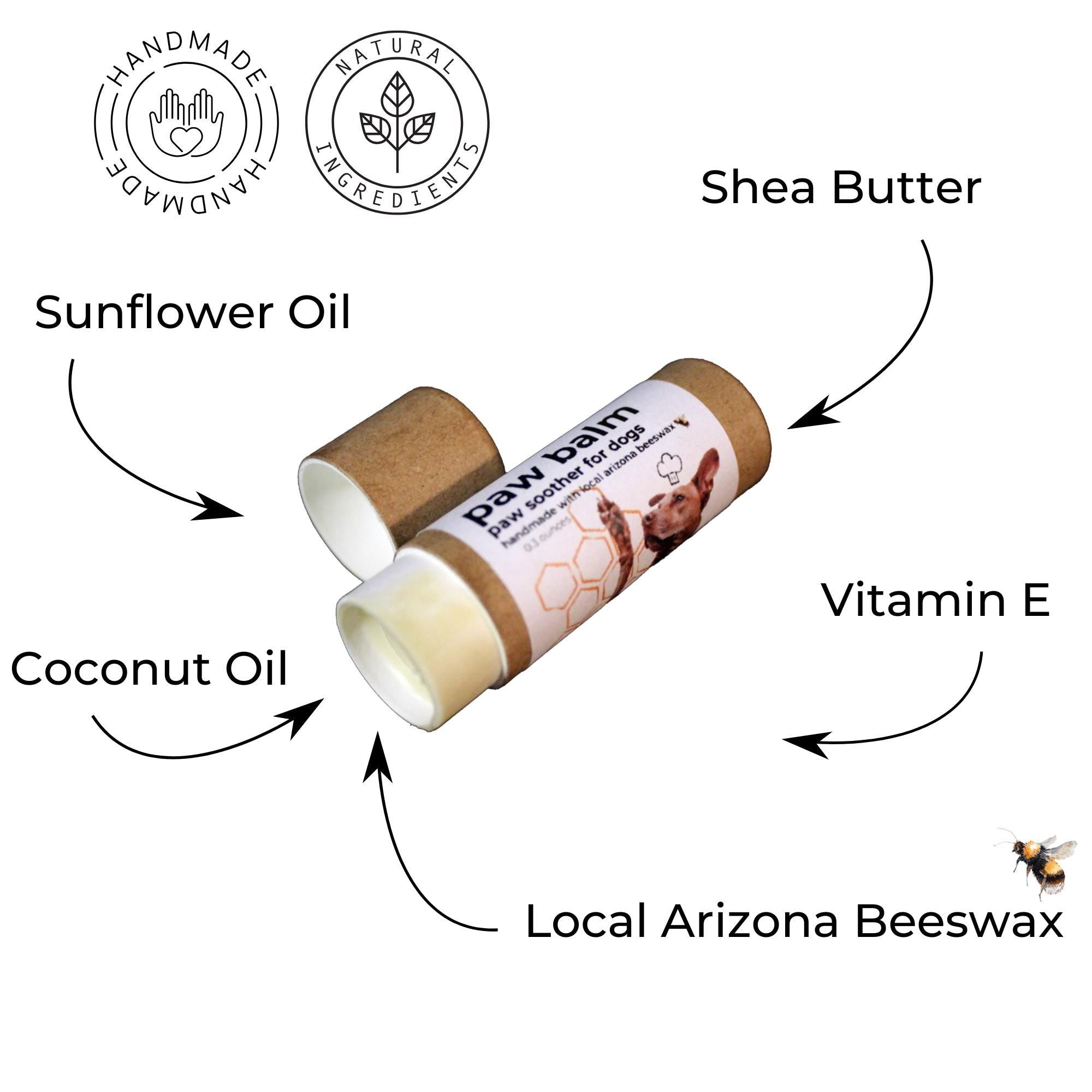 Beeswax Dog Paw Balm: Handcrafted Moisturizing Travel Tube