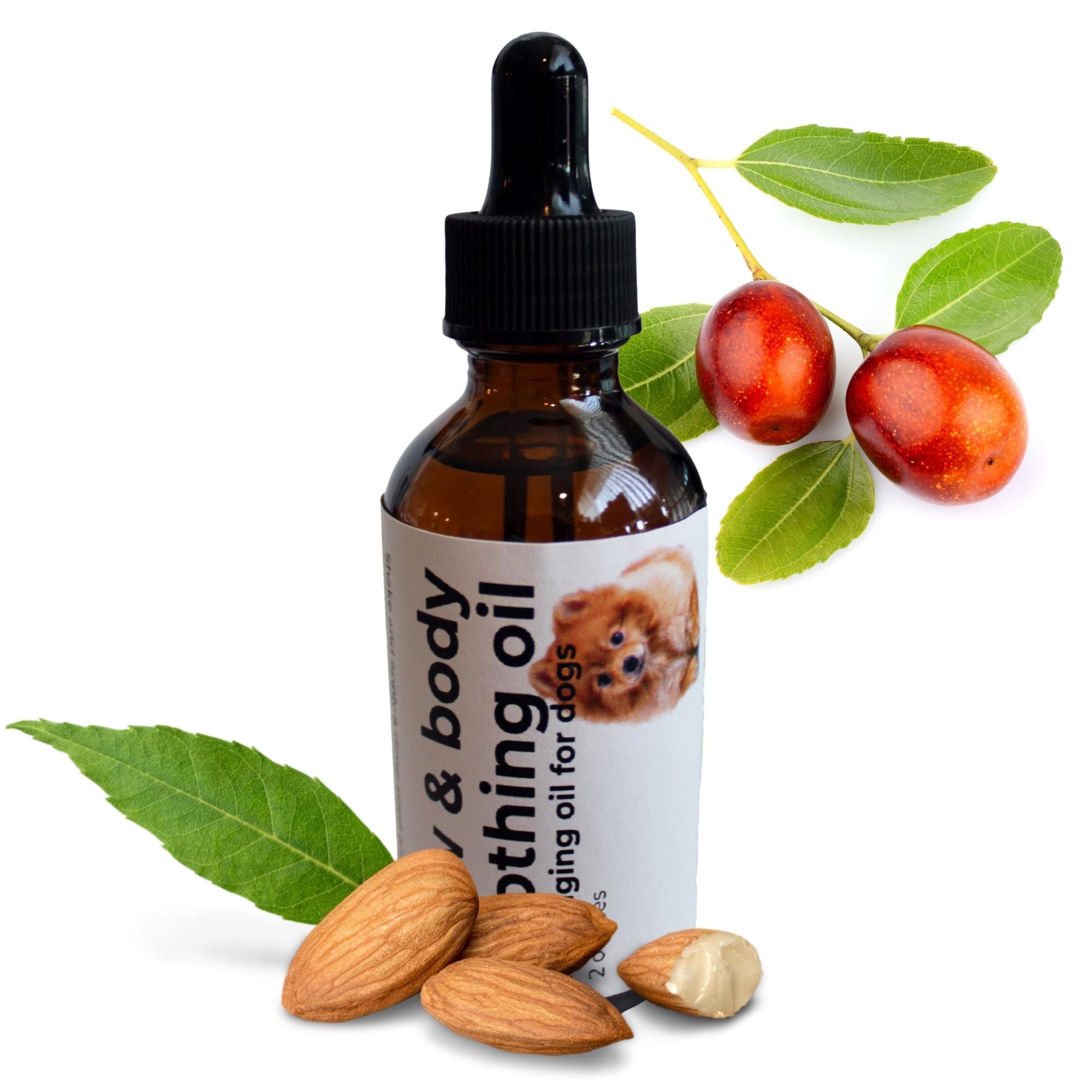 Luxury Dog Massage Oil: Natural Almond & Jojoba Soothing Blend