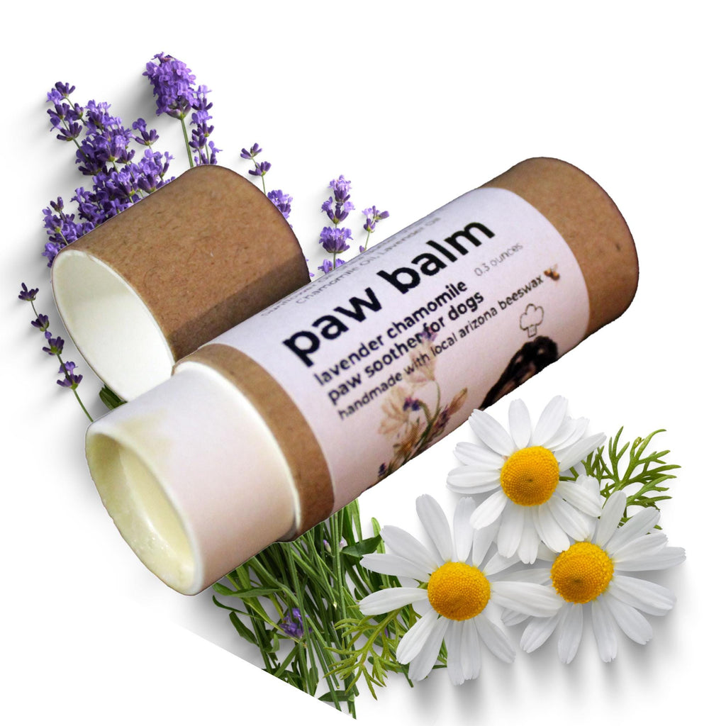 Lavender Chamomile Dog Paw Balm: Beeswax Soother in Cardboard Tube