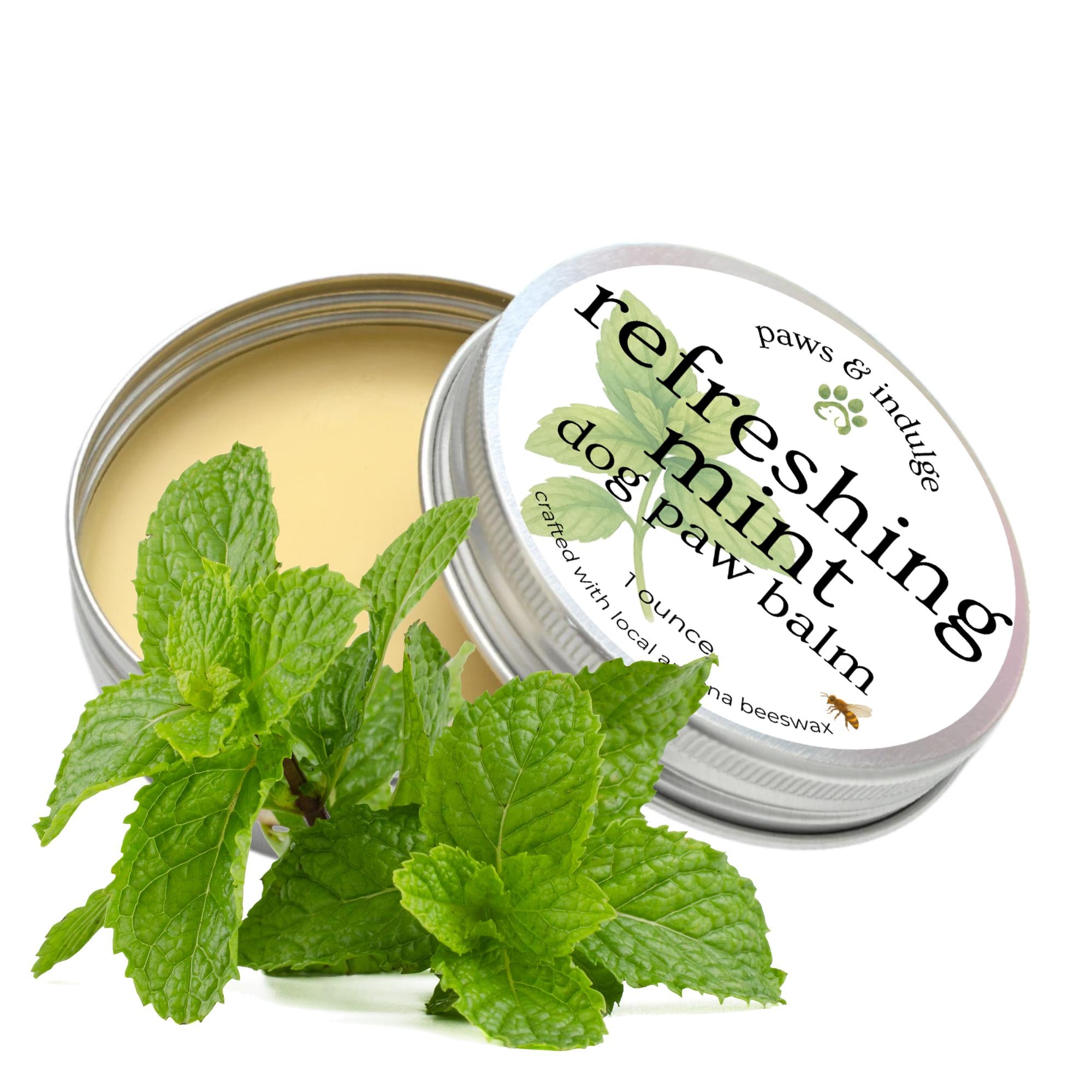 Mint Dog Paw Balm: Locally Sourced Beeswax, Nourishing Protection (1 oz. tin)