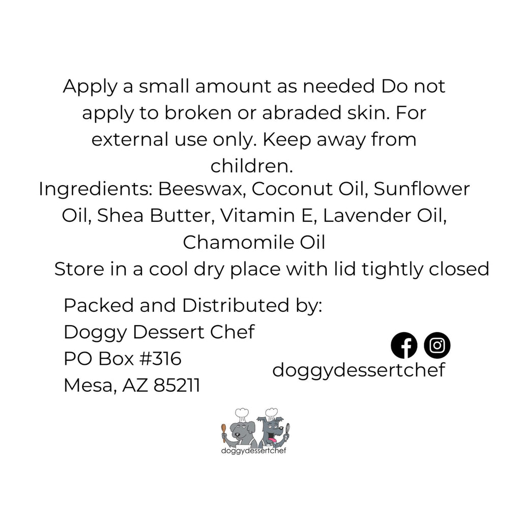 Lavender Chamomile Paw Balm – Soothing & Moisturizing Paw Protection for Dogs - 1 oz. tin