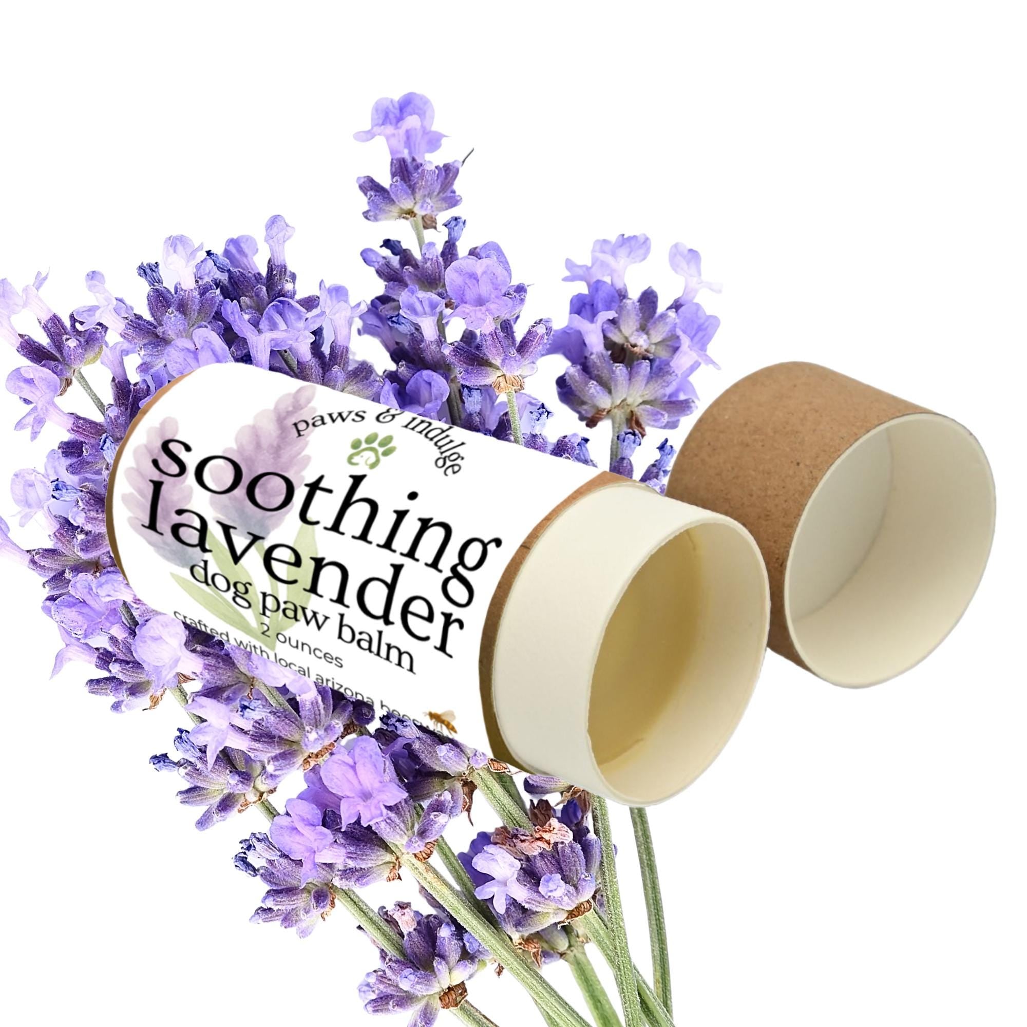 Lavender Dog Paw Balm: Natural Moisturizing Protection (2 oz Cardboard Tube)
