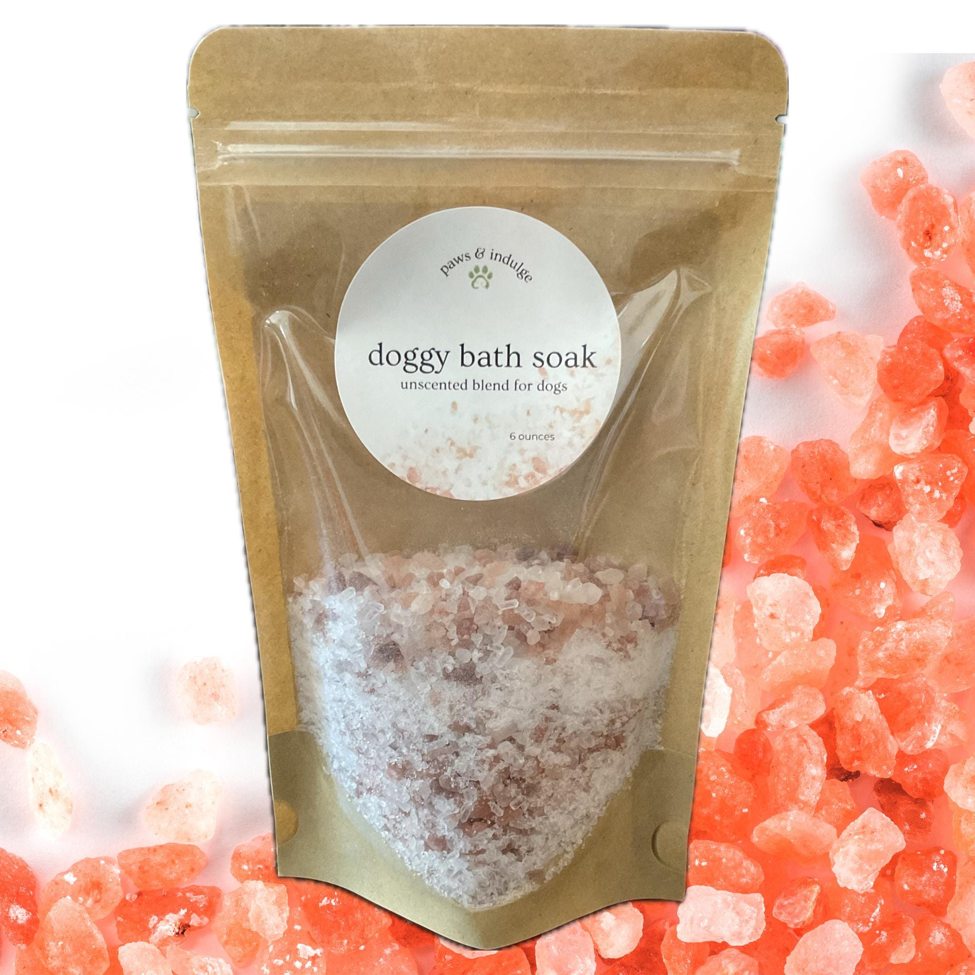 Unscented Dog Bath Soaking Salts: Natural Spa for Sensitive Skin (6 Ounces)