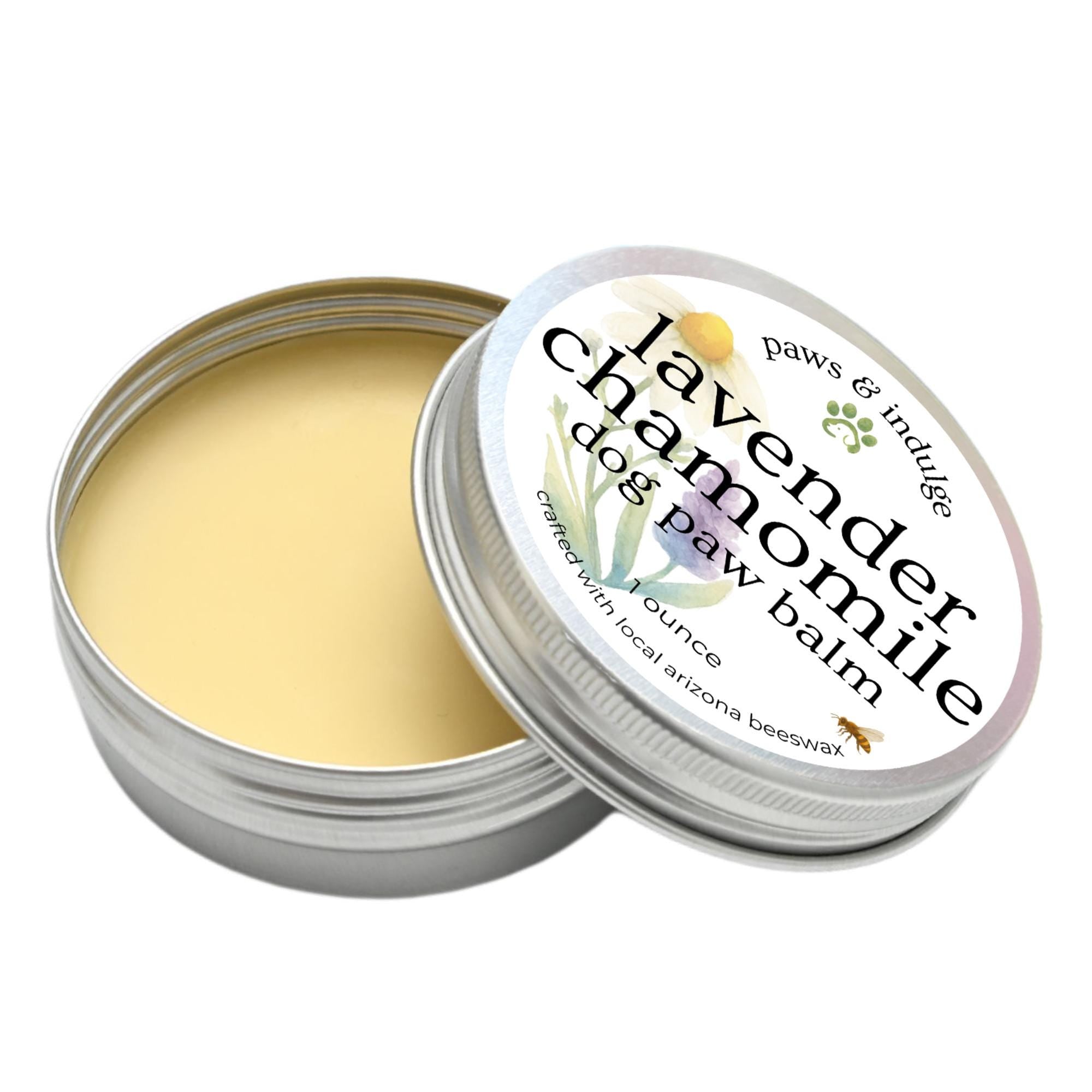 Lavender Chamomile Dog Paw Balm: Handcrafted with Beeswax (1 oz)