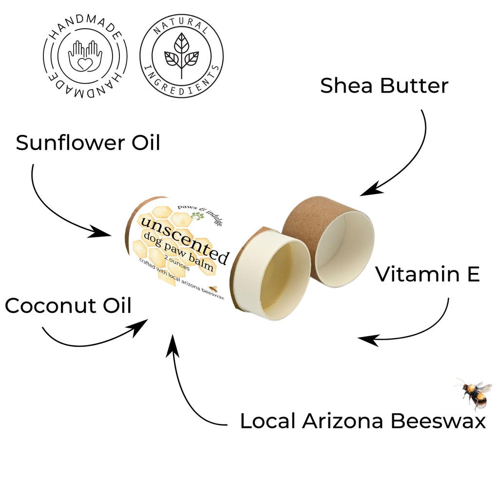 Beeswax Dog Paw Balm: Natural, Moisturizing, Unscented (2 oz Tube)