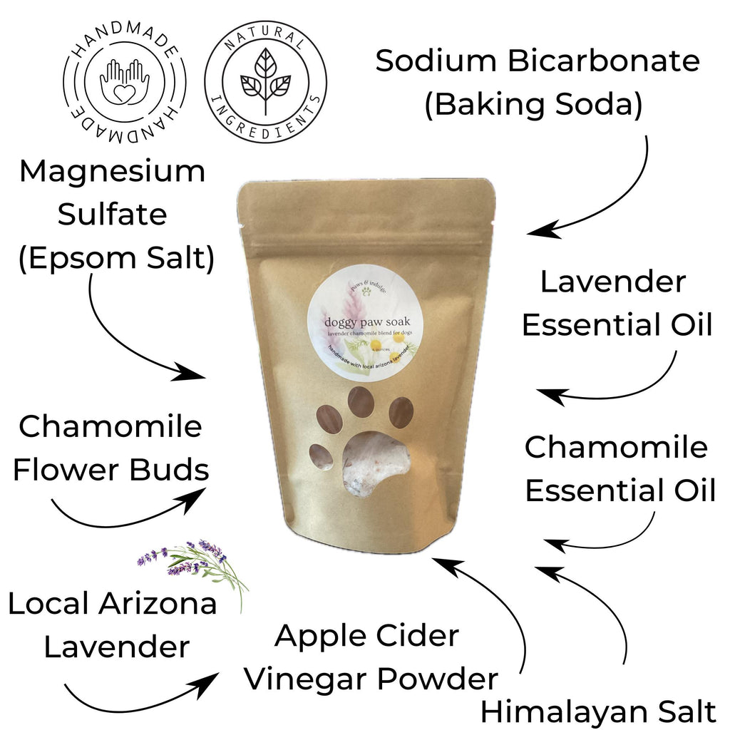 Lavender Chamomile Paw Soak – Soothing Relief with Epsom & Himalayan Salt - 4 ounces