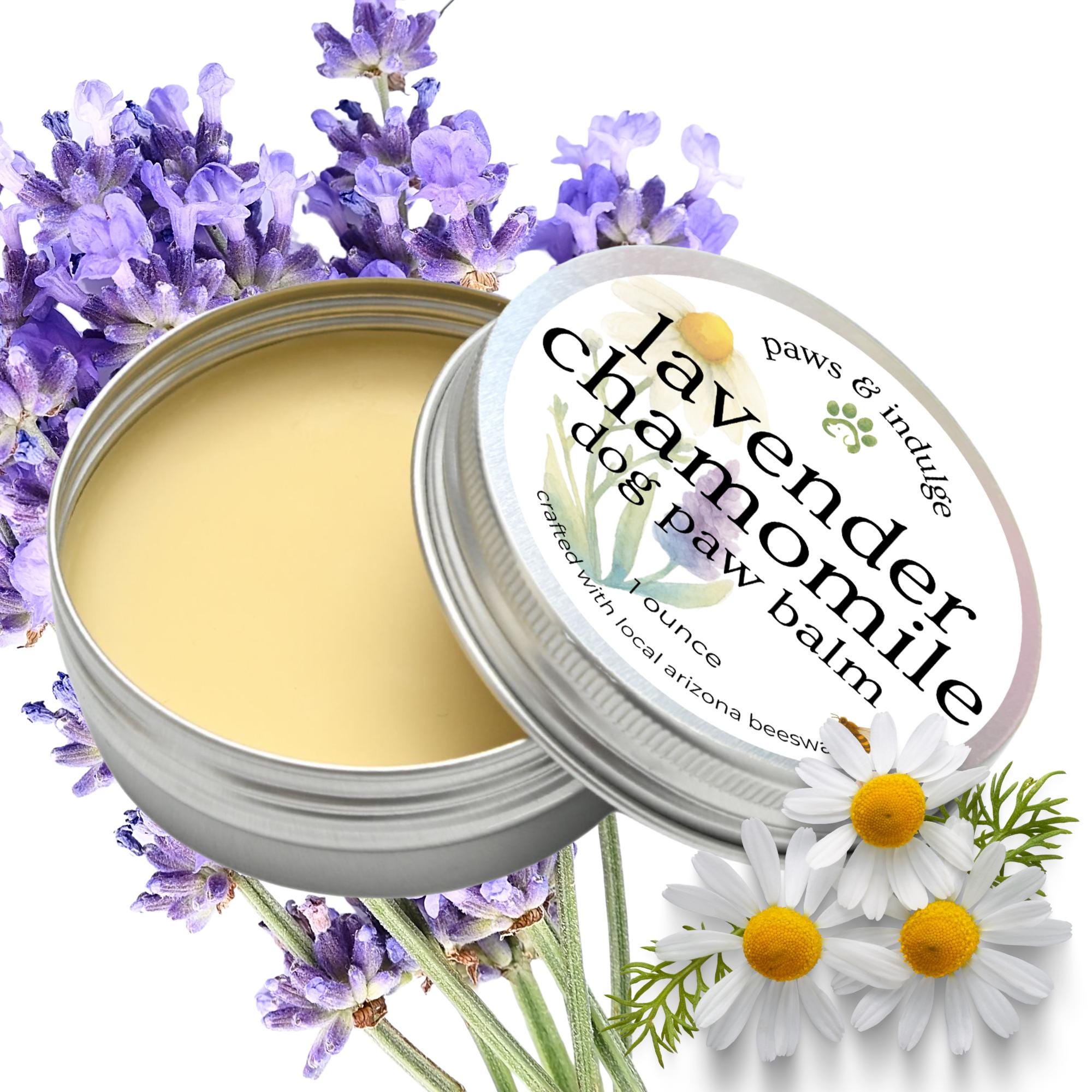 Lavender Chamomile Paw Balm – Soothing & Moisturizing Paw Protection for Dogs - 1 oz. tin