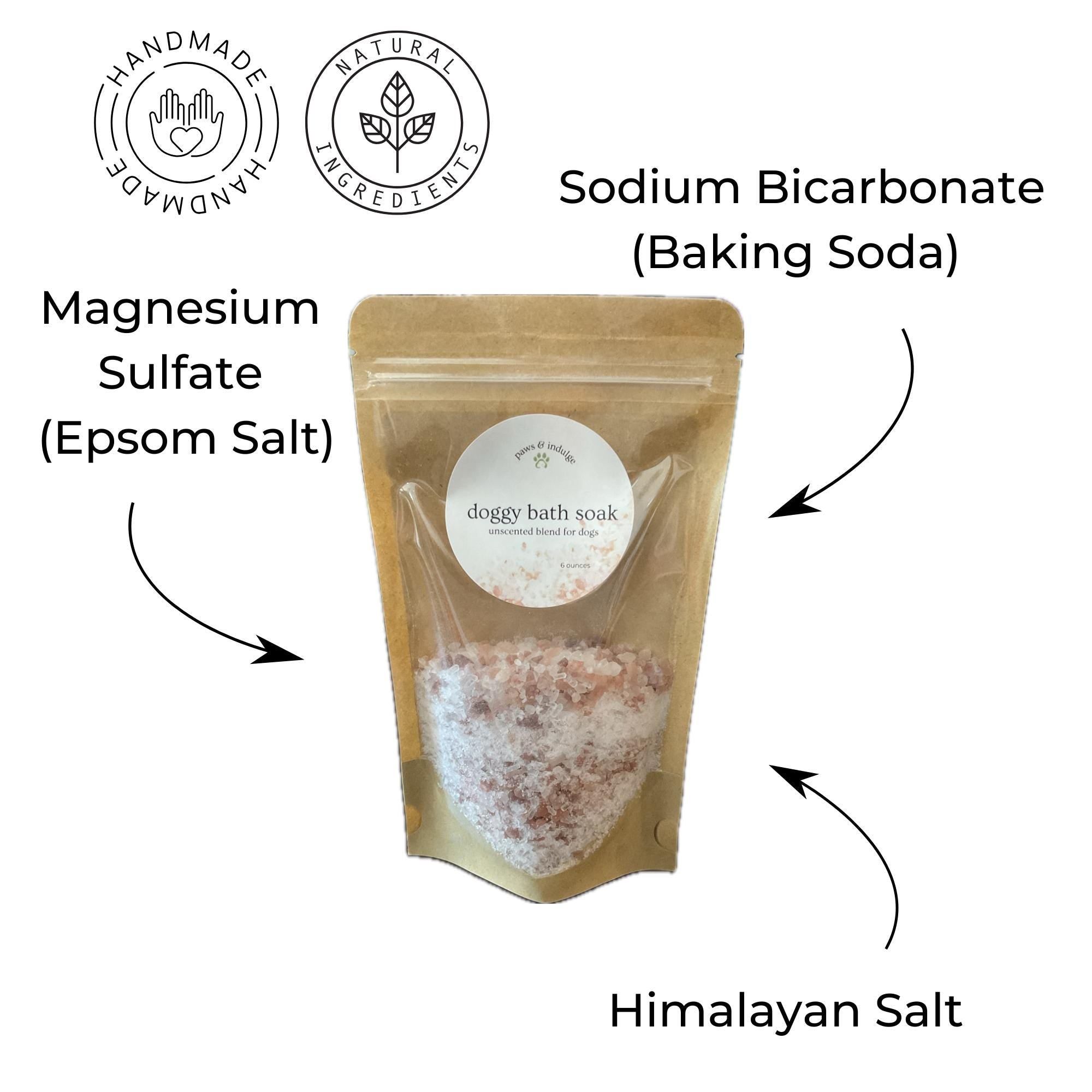 Unscented Dog Bath Soaking Salts: Natural Spa for Sensitive Skin (6 Ounces)