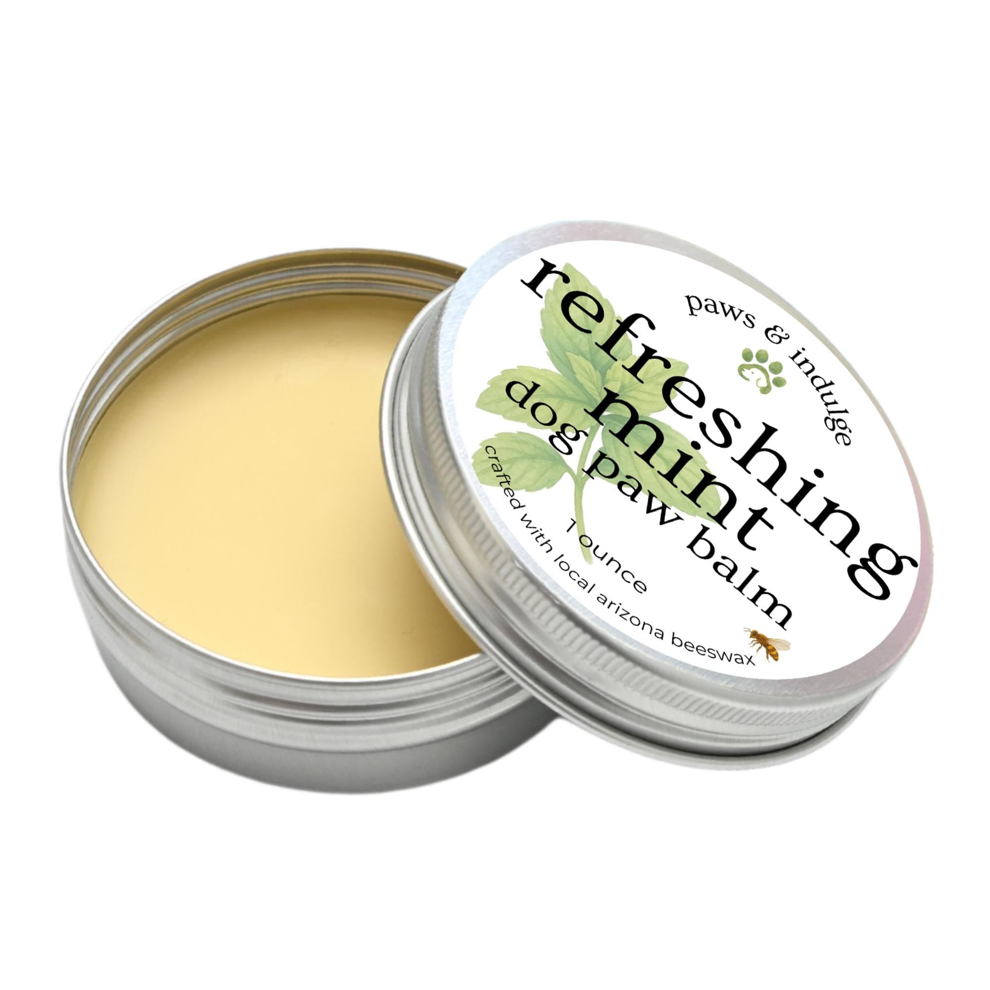 Mint Dog Paw Balm: Handcrafted with Beeswax & Vitamin E (1 oz. tin)