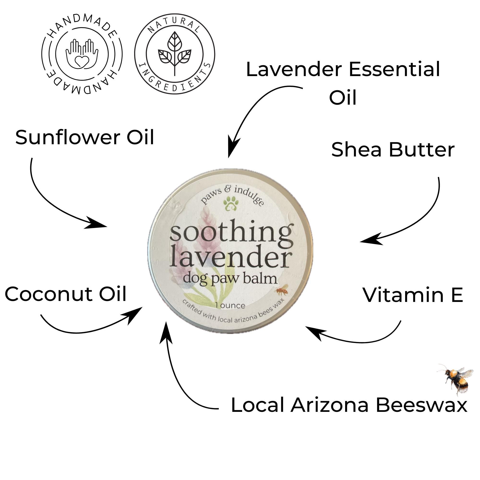 Lavender Dog Paw Balm: Handcrafted with Beeswax & Vitamin E (1 oz. tin)