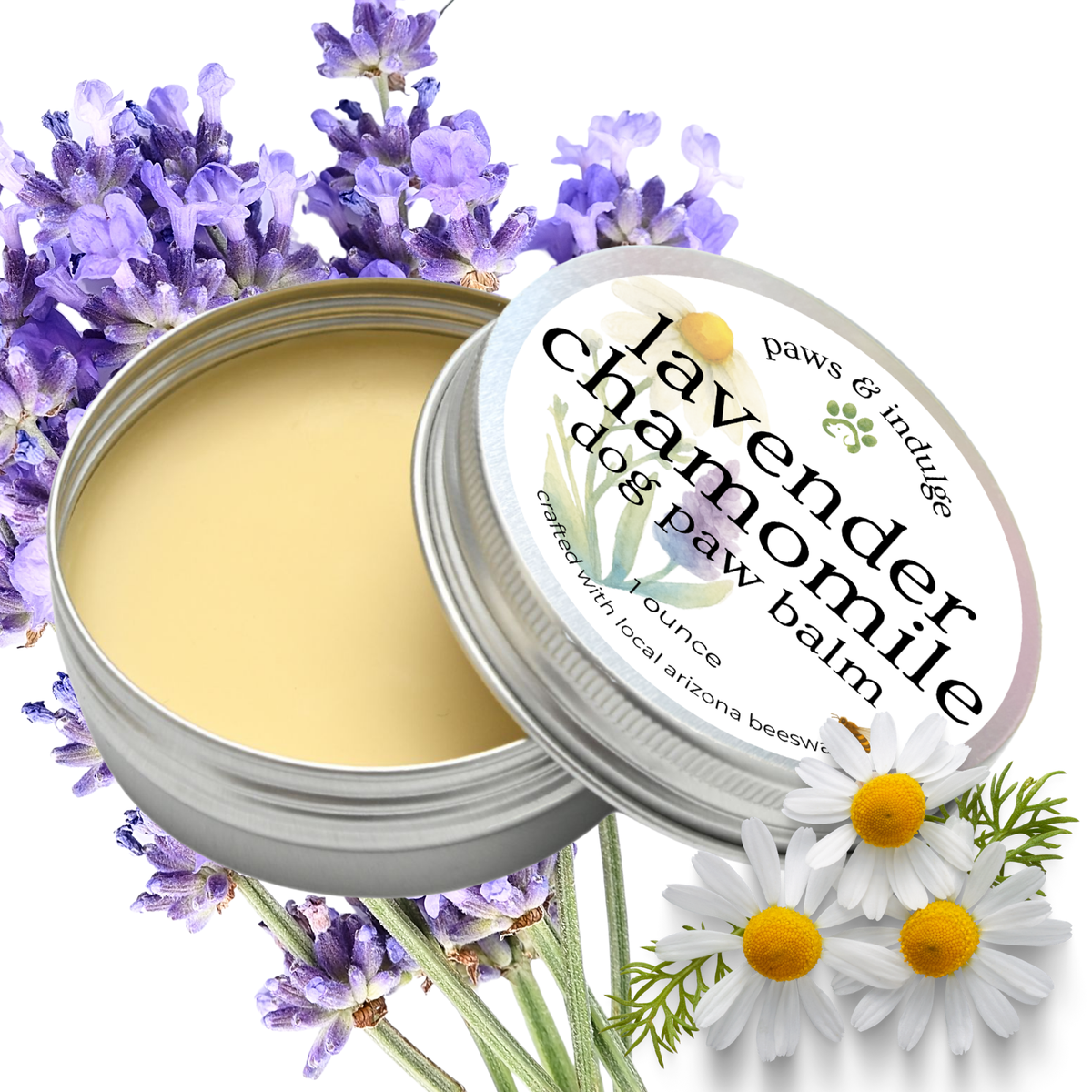 Lavender Chamomile Dog Paw Balm: Handcrafted with Beeswax (1 .5 oz)