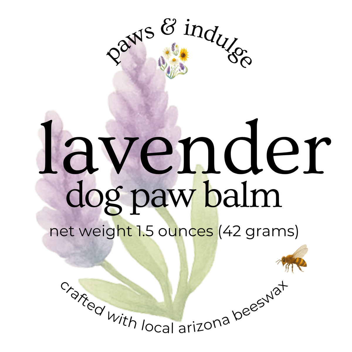 Lavender Dog Paw Balm: Locally Sourced Beeswax, Moisturizing Protection (1.5 oz. tin)