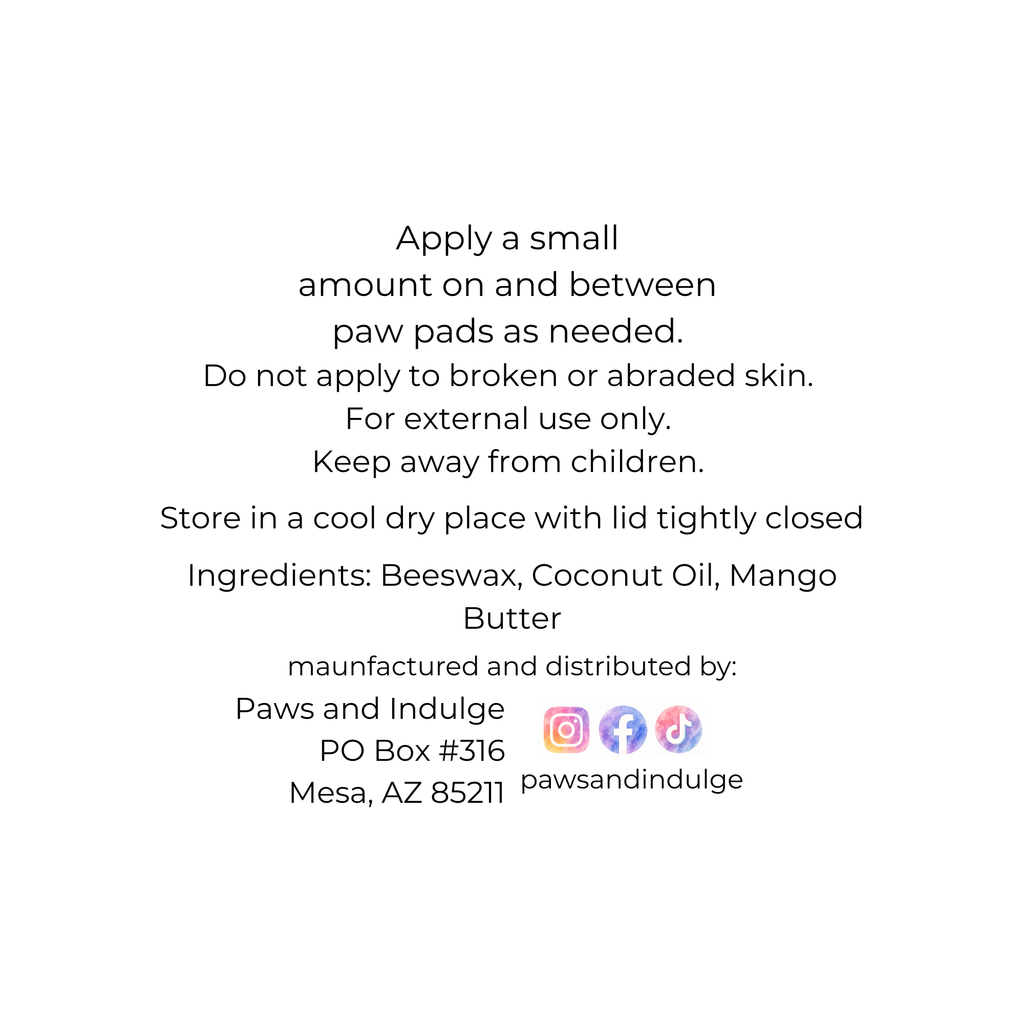 Moisturizing Dog Paw Balm in Metal Tin | 3-Ingredient Formula | Small-Batch